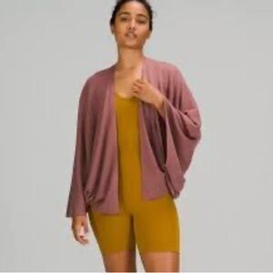 NWT lululemon athletica Cashmere Blend Cashlu Knit Textured Wrap Sweater S/XS